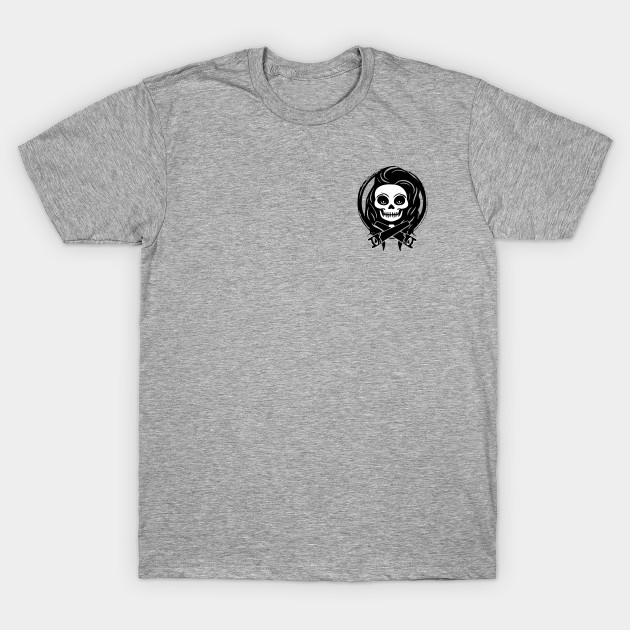 Female Joiner Skull and Saws Black Logo by Nuletto